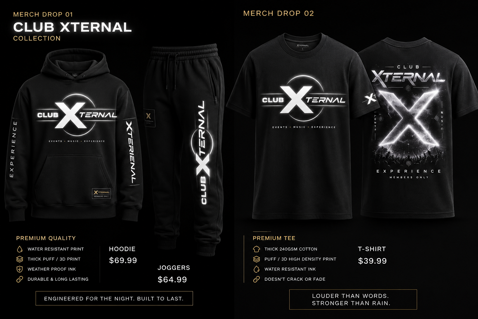 Club Xternal core Drop Zero collection