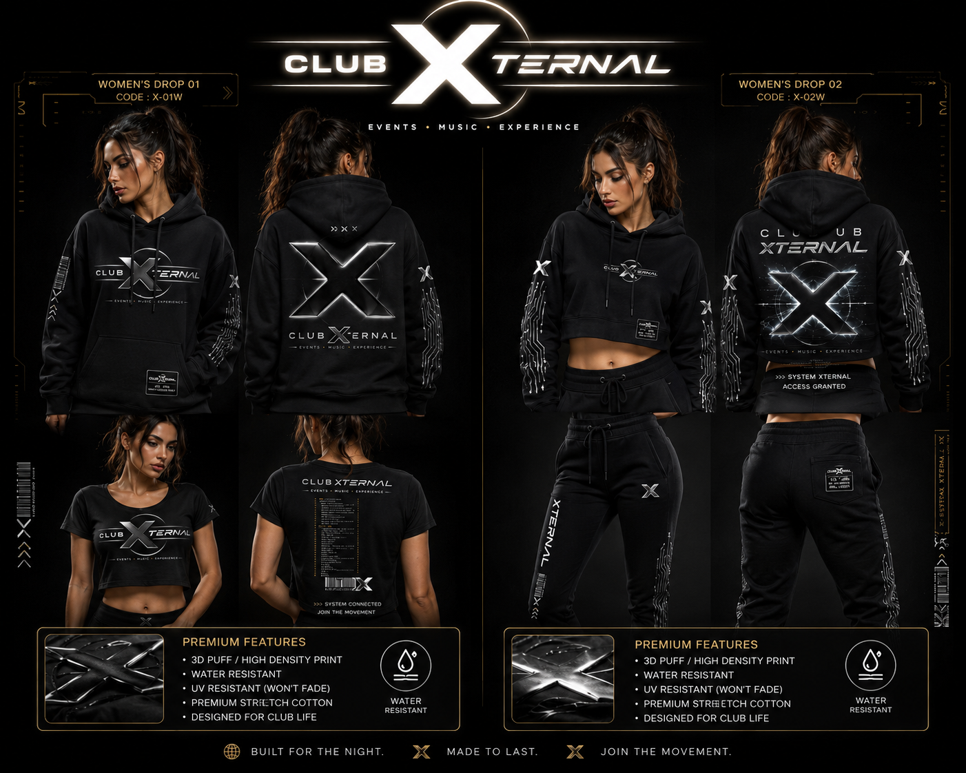 Club Xternal women's Drop Zero techwear collection